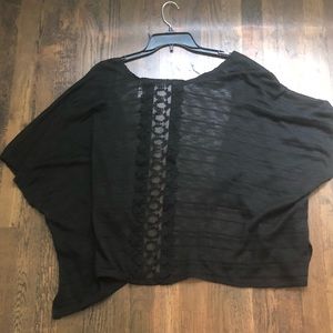 Black short sleeve kimono
